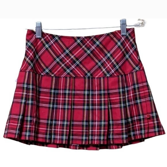 ROYAL BONES RED PLAID TARTAN MINI SKIRT - S - Picture 7 of 7